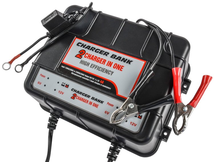 Smart Trickle Charger & Battery Maintainer 2-Bank, 4 Amp