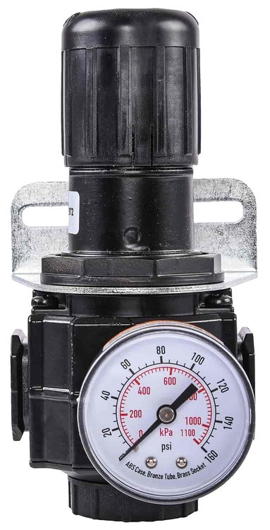 Air Pressure Regulator with Gauge [1/2 in. NPT Inline]