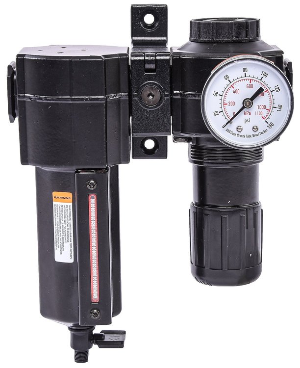 Inline Air Pressure Regulator and Water Separator Combo 1/2 in. NPT Inlet and Outlet