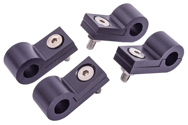 Line Clamps, 3/8 in. [4 pack, Black Aluminum]
