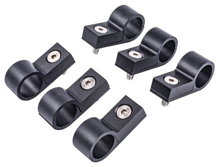 Line Clamps, 9/16 in. [6 pack, Black Aluminum]