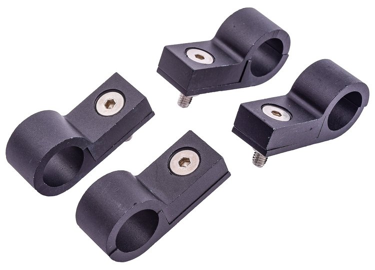 Line Clamps, -8AN (1/2 in.) [4 pack, Black Aluminum]