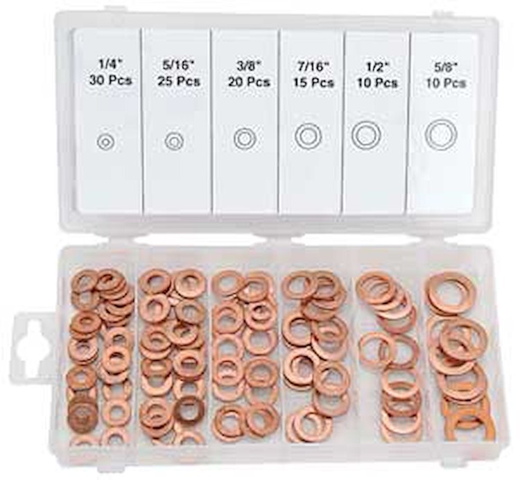 Copper Washer Assortment Kit 110 Pc