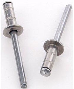Aluminum 3/16" Rivets 3/8" Button Head, Steel Nail