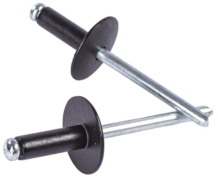 Aluminum 3/16" Rivets 5/8" Button Head, Steel Nail