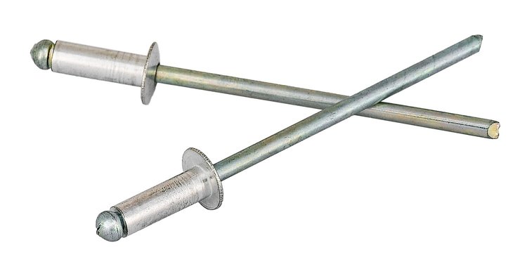 Aluminum 1/8" Rivets 1/4" Button Head, Steel Nail