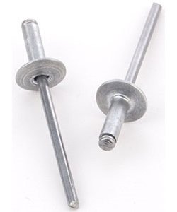 Aluminum 1/8" Rivets 3/8" Button Head, Steel Nail