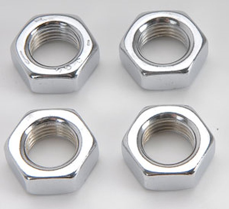 Chrome Plated Steel Jam Nuts 1/2"-20 LH