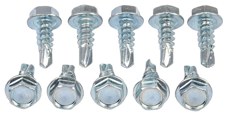 Indented Hex Head Tek Screws 8 x 1/2 in. [Zinc]