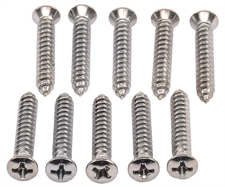 Phillips Oval Head Sheet Metal Screws 8 x 1 in. [Chrome]