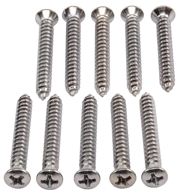 Phillips Head Sheet Metal Screws 8 x 1 1/4 in. [Chrome]