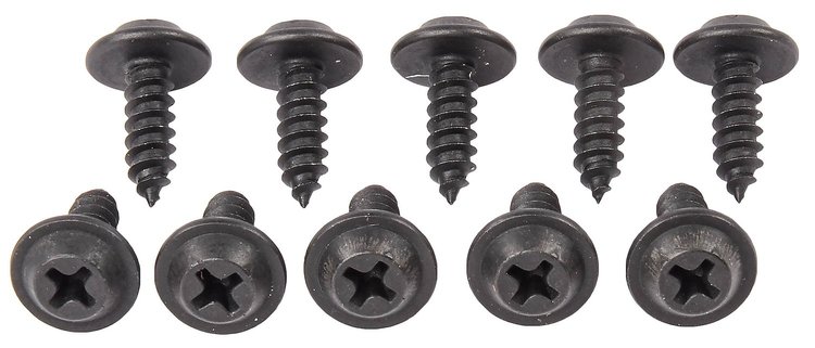 Phillips Flat Top Washer Head Trim Screws GM 8 x 1/2 in. [Black]
