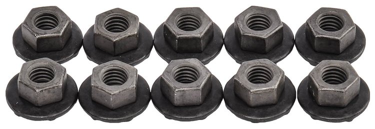 Metric Hex Flange Nuts 16 mm Loose Washer Flange OD [Black]