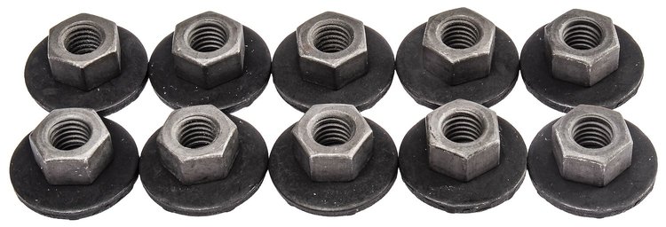 Metric Hex Flange Nuts 24 mm Loose Washer Flange OD [Black]