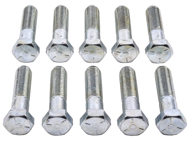 Hex Head Bolts, 1/2 in.-20 x 2 in. UHL, Carbon Steel, Grade 5 [Set of 10]