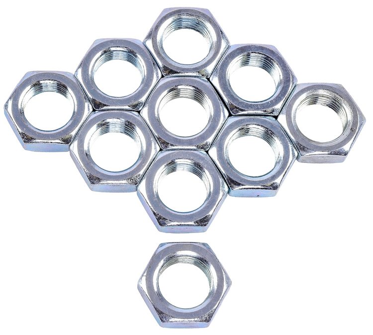 3/4 in.-16, 1 1/8 in. Hex Jam Nuts [Right Hand Thread, Set of 10]