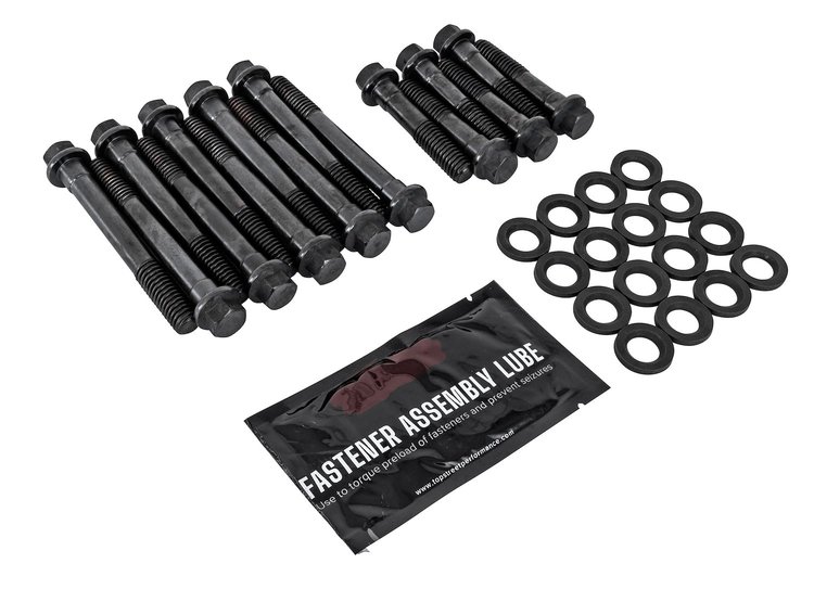 High-Strength Crankshaft Main Bearing Cap Bolt Kit for Small Block Chevy 4-Bolt Main Engines w/Large Journal Crankshaft