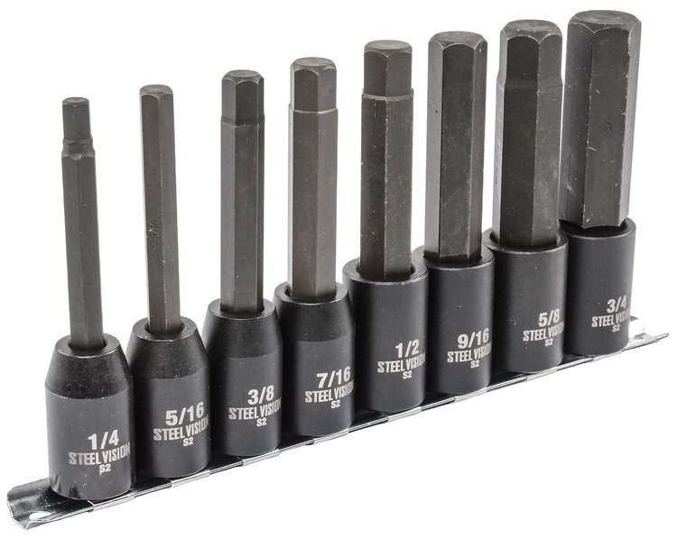 Hex Bit Impact Socket Set, 1/2 in. Drive [SAE 8-Piece]