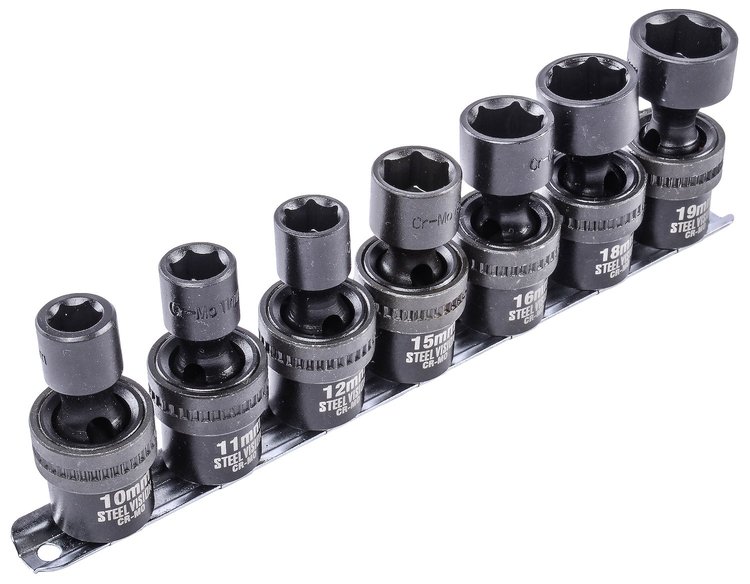 Swivel Impact Socket Set, 3/8 in. Drive [Metric 7-Piece]