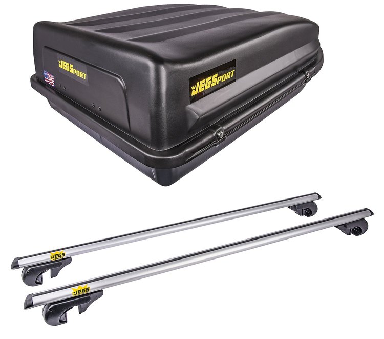 18 Cubic ft. Rooftop Cargo Carrier & 52 in. Roof Rack Cross Bar Kit