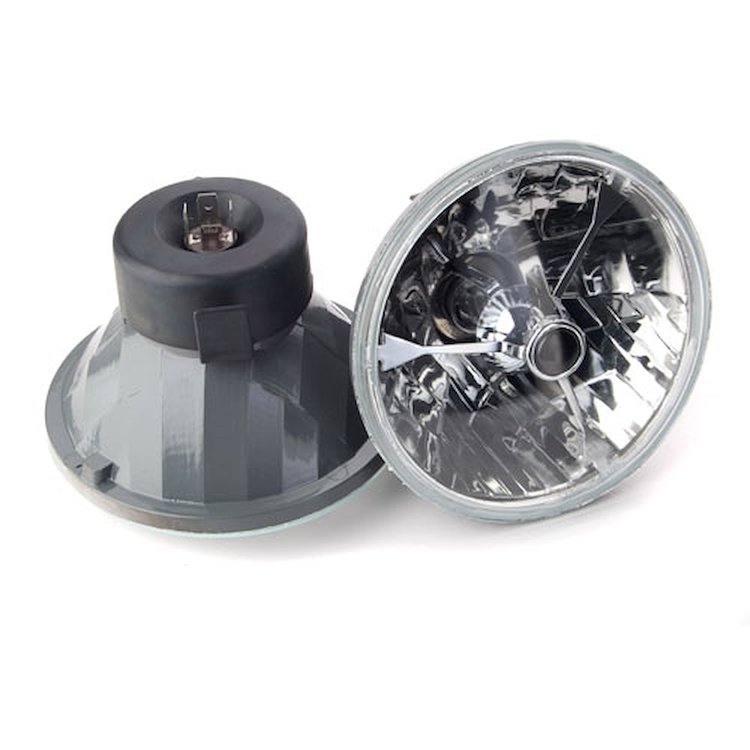 Tri-Bar 5-3/4" Round Headlights Black Dot