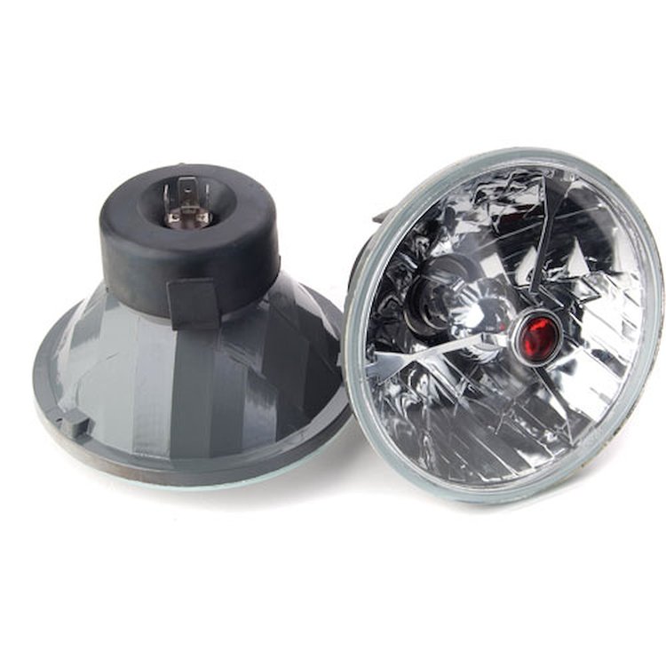 Tri-Bar Round Headlights Red Dot