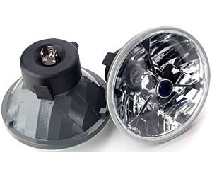 Tri-Bar 5-3/4" Round Headlights Blue Dot