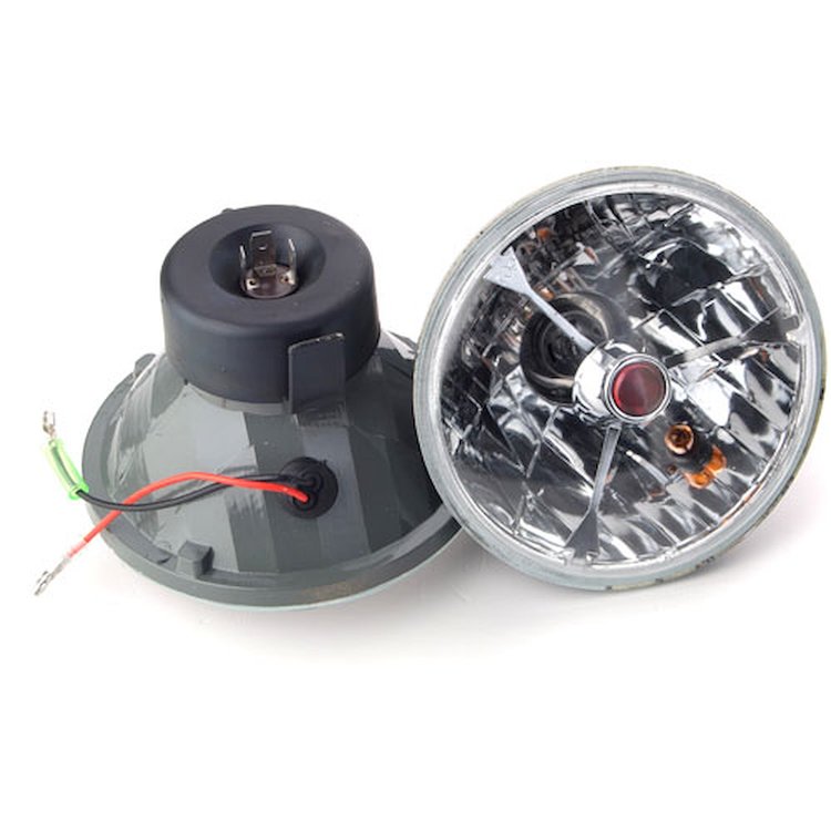Tri-Bar Round Headlights Red Dot with Amber Signal