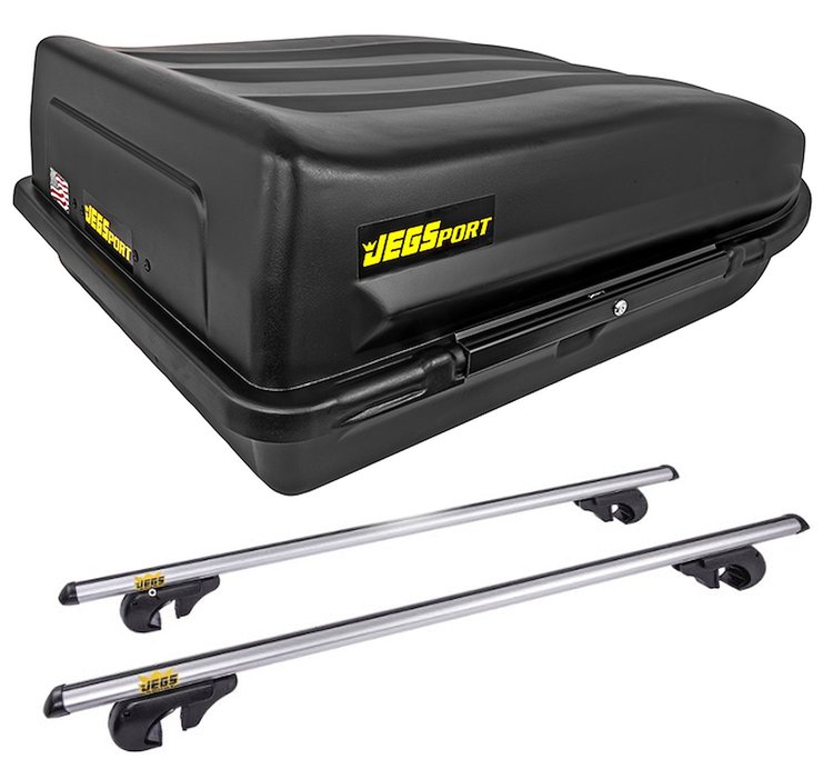 18 Cubic ft. Rooftop Cargo Carrier & 47 in. Roof Rack Cross Bar Kit