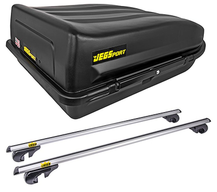 18 Cubic ft. Rooftop Cargo Carrier & 52 in. Roof Rack Cross Bar Kit