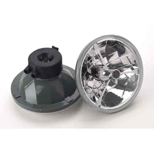 Tri-Bar 7" Round Headlights Black Dot