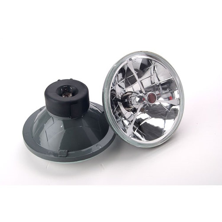 Tri-Bar Round Headlights Red Dot