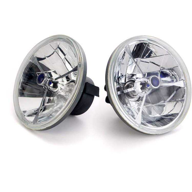 Tri-Bar Round Headlights Blue Dot
