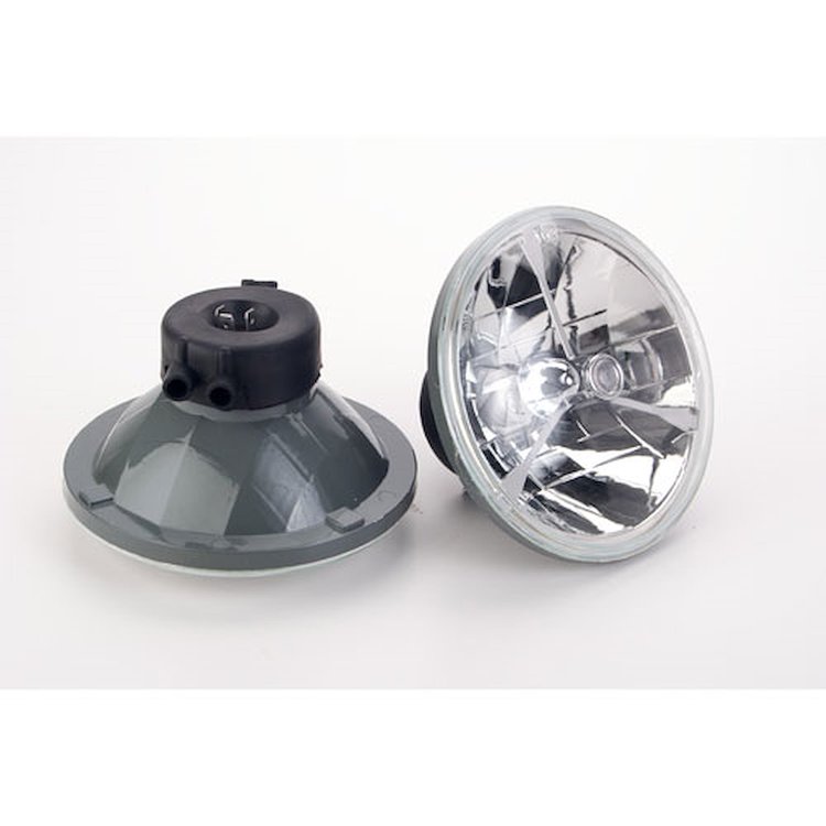 Tri-Bar 7" Round Headlights Clear Dot
