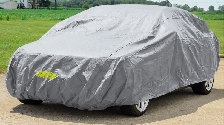 3-Layer Polypropylene Car Cover, Standard Duty [Light Gray, Large]