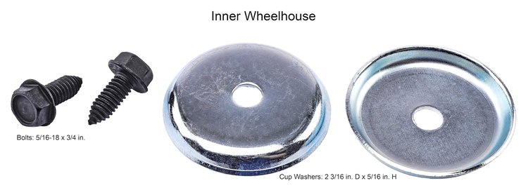 Inner Fender Well Hardware Kit Fits Select 1968-1974 Chevrolet Models - Black Oxide Finish