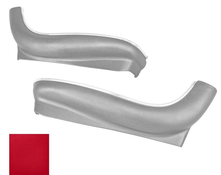 Bucket Seat Side Aprons Fits Select 1966-1968 GM Models [Red, Pair]