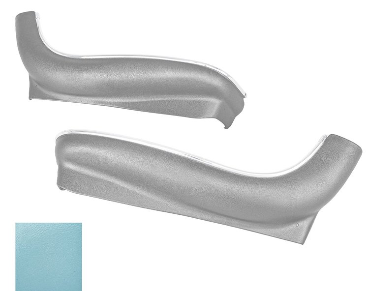 Bucket Seat Side Aprons Fits Select 1966-1967 GM Models [Aqua, Pair]