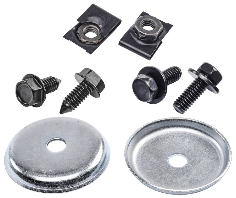 Inner Fender Hardware Kit Fits Select 1962-1981 Chevrolet Models - Black Stainless Steel