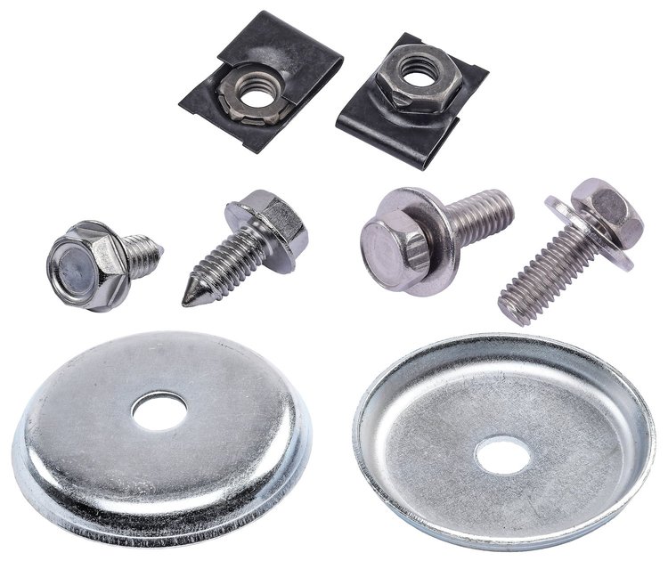 Inner Fender Hardware Kit Fits Select 1968-1974 Buick, Chevrolet Models - Polished Stainless Steel