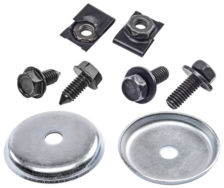 Inner Fender Hardware Kit for 1961-1964 Chevrolet Bel Air, Biscayne, Impala - Black Stainless Steel