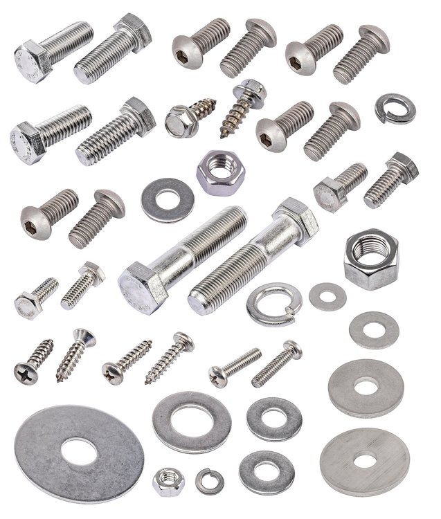 Front End Fastener Kit for 1955 (2nd Series)-1959 GM Truck, Sedan Delivery, Suburban [Button-Head, Stainless Steel]