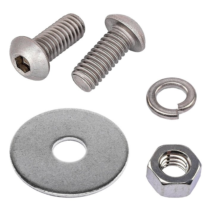 Rear Fender Fastener Kit for 1947-1966 Chevrolet, GMC C/K Series Pickups [Button-Head Bolts, Natural Stainless Steel]