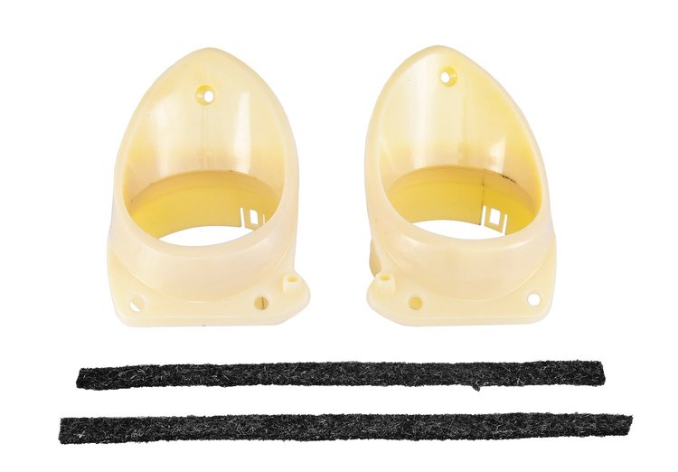 Dash Vent Bezels for 1964-1965 Chevrolet Chevelle, El Camino with Factory A/C [Vent Ball Housings, Pair]