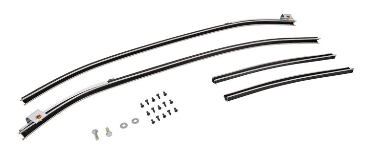Quarter Glass Run Channel for 1966-1967 Buick, Chevrolet, Oldsmobile, Pontiac Models [2-Door Sedan, With Chrome Bead]