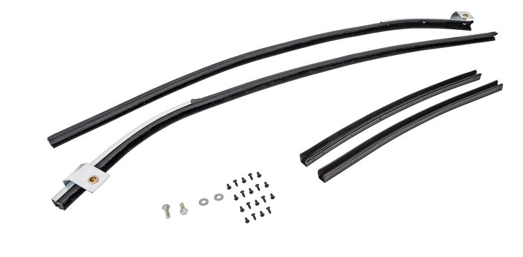 Quarter Glass Run Channel Kit for 1966-1967 Buick, Chevrolet, Oldsmobile, Pontiac Models [2-Door Sedan, Without Chrome Bead]