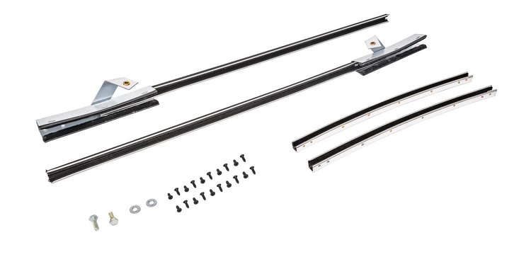 Quarter Glass Run Channel Kit for 1968-1972 Buick, Chevrolet, Oldsmobile, Pontiac Models [2-Door Sedan, With Chrome Bead]