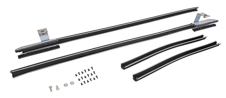 Quarter Glass Run Channel for 1973-1974 Chevrolet Nova [2-Door Sedan, With Chrome Bead]
