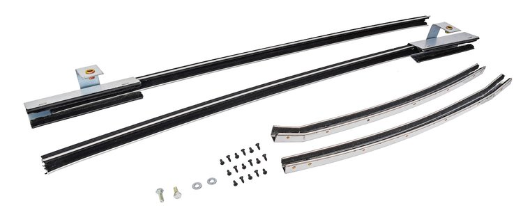 Quarter Glass Run Channel Kit for 1968 Chevrolet Chevy II, 1969-1972 Chevrolet Nova [2-Door Sedan, With Chrome Bead]