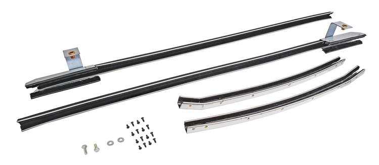Quarter Glass Run Channel Kit for 1973-1974 Chevrolet Nova [2-Door Sedan, With Chrome Bead]